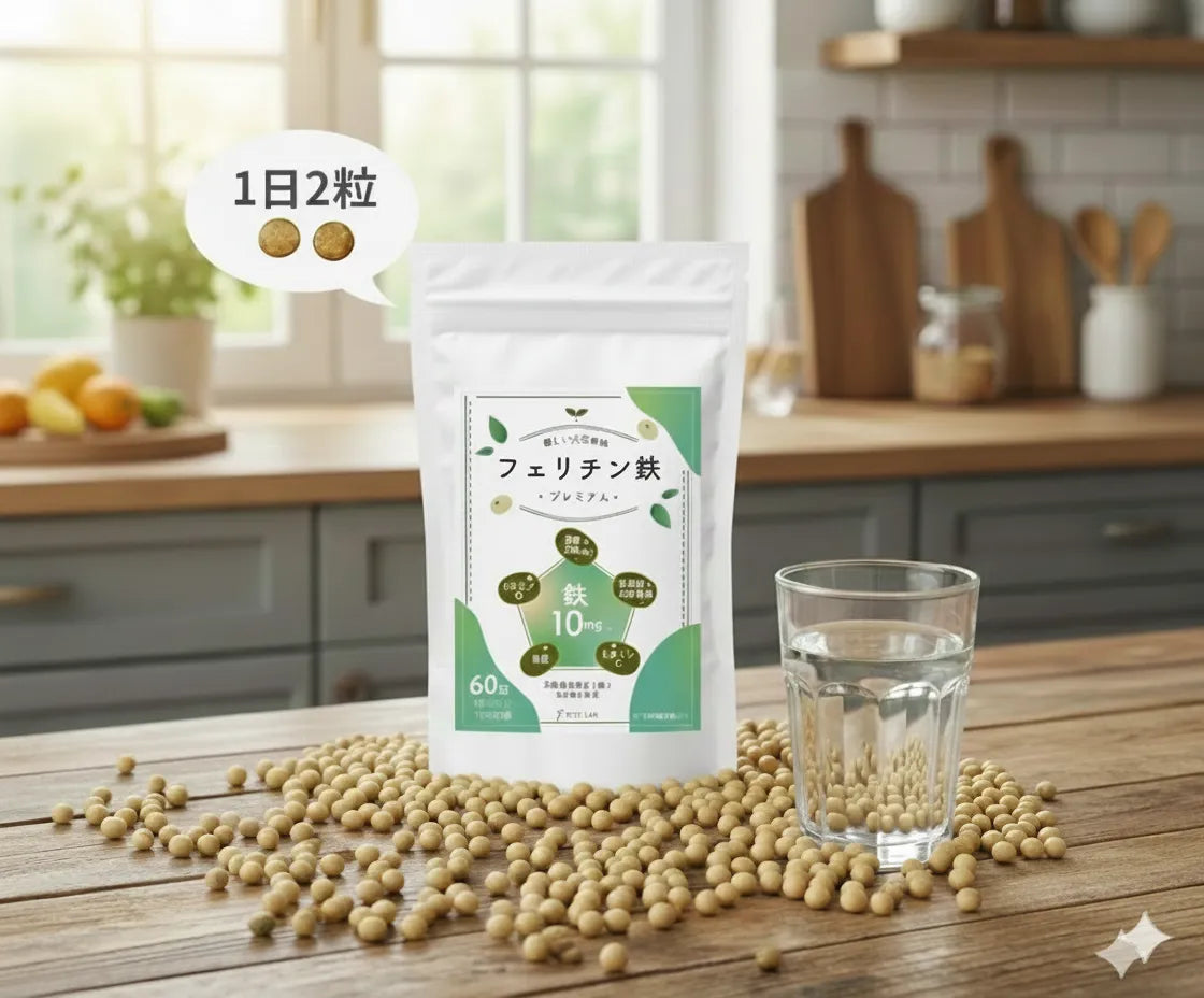 フェリチン鉄 10mg サプリ 乳酸菌400億個 葉酸200μg 栄養機能食品 フェリチン鉄プレミアム